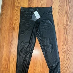Black pleather leggings